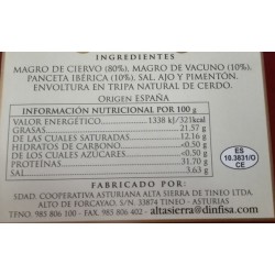 embutido caza ciervo ast